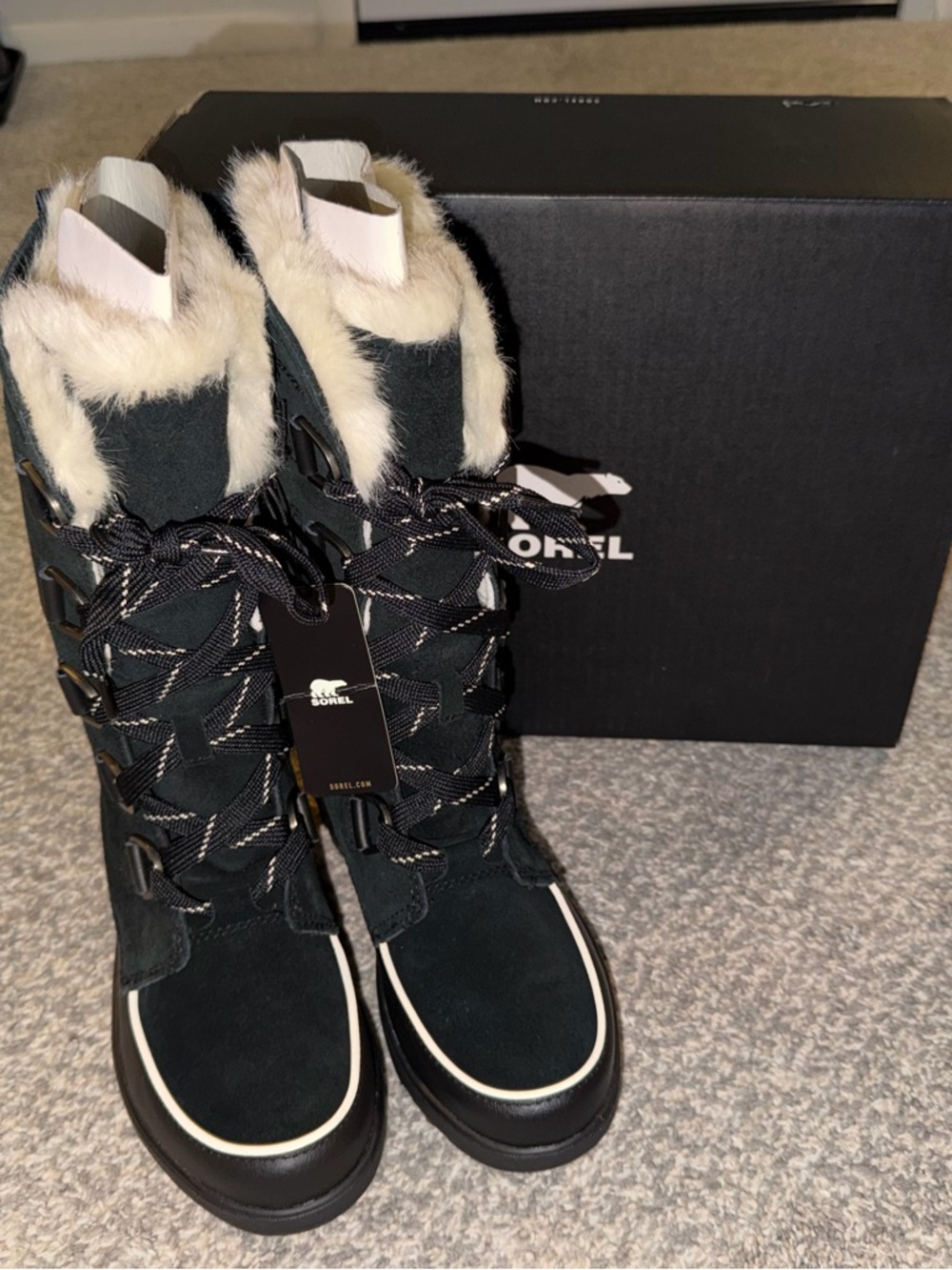 SOREL Tivoli IV Black Leather Waterproof Tall Boots - Picture 2 of 13